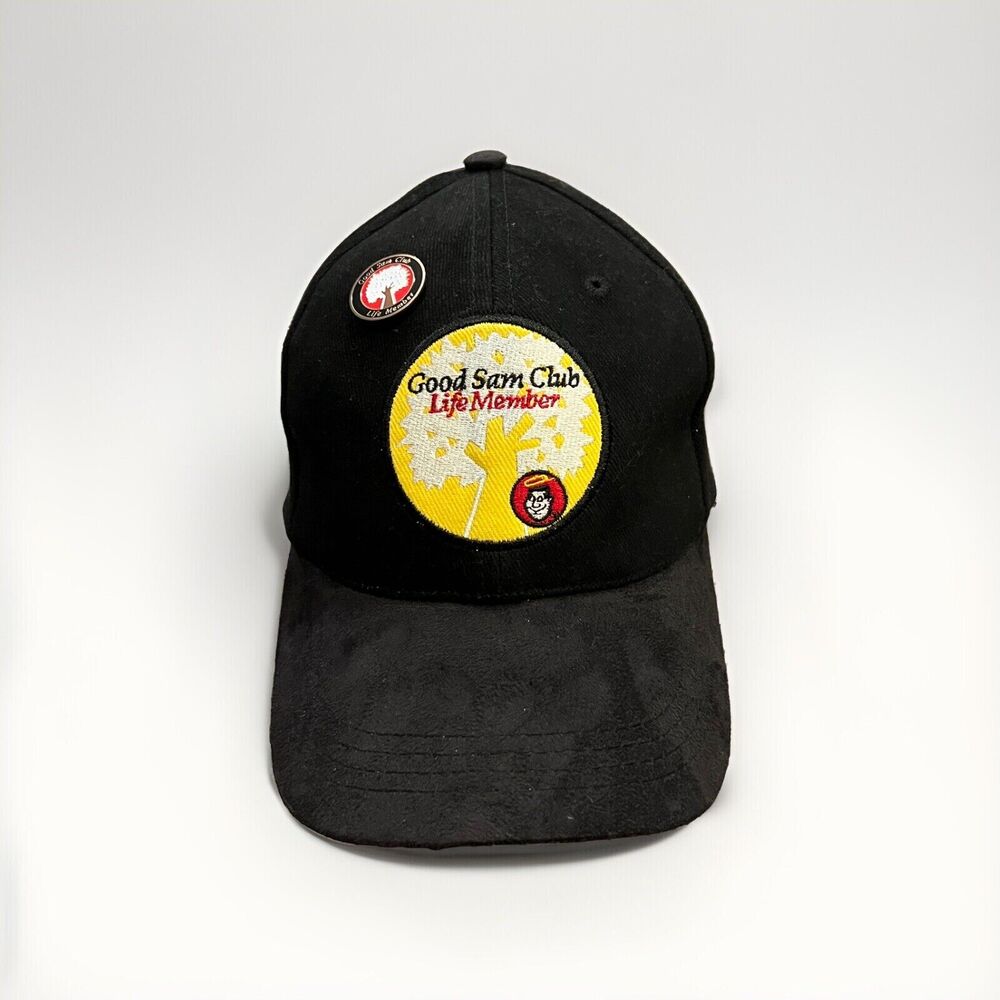 Good Sam Club Life Member Unisex Black Pin Adjustable Strapback Hat Baseball Cap